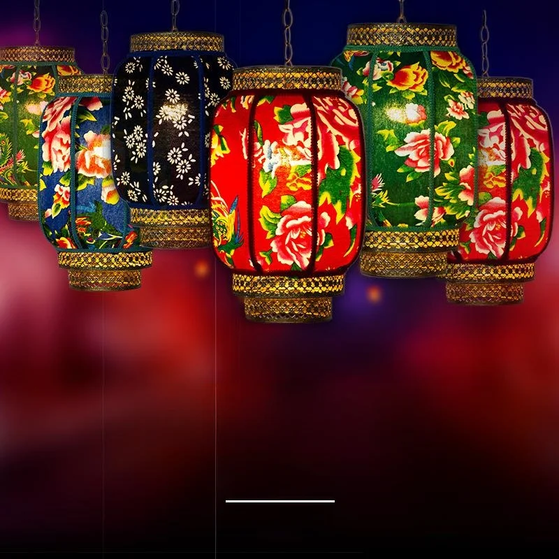 

Northeast China Specialty Rural Tourism Flower Pattern Handcraft Lantern Outdoor Decoration Long Winter Gourd Lantern