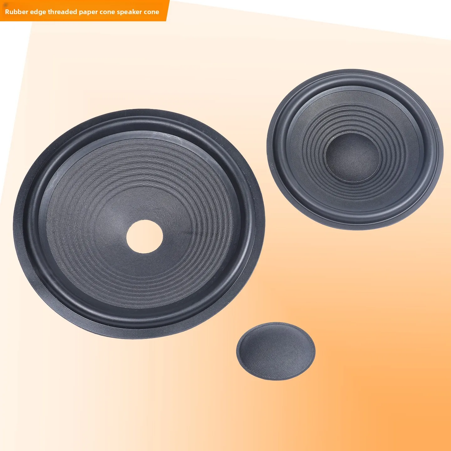 MW Audio 2PCS luidspreker papieren membraan 3"-18", zwarte stoffen rand HiFi woofer reparatie membraan