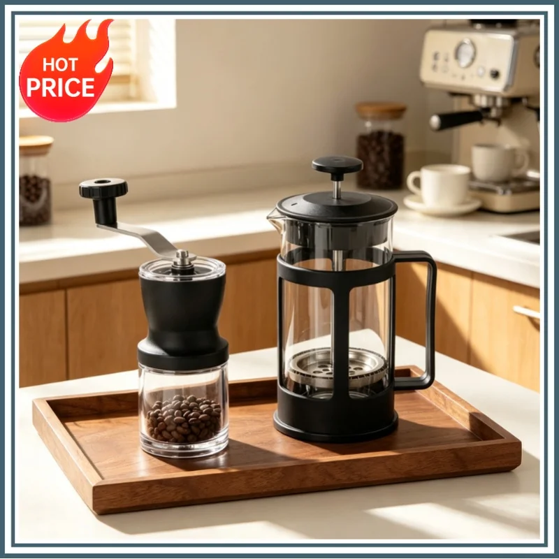New Mini Hand Shake Manual Grinding Convenient Stainless Steel Ceramic Core Coffee Bean Grinder Visual Coffee Machine