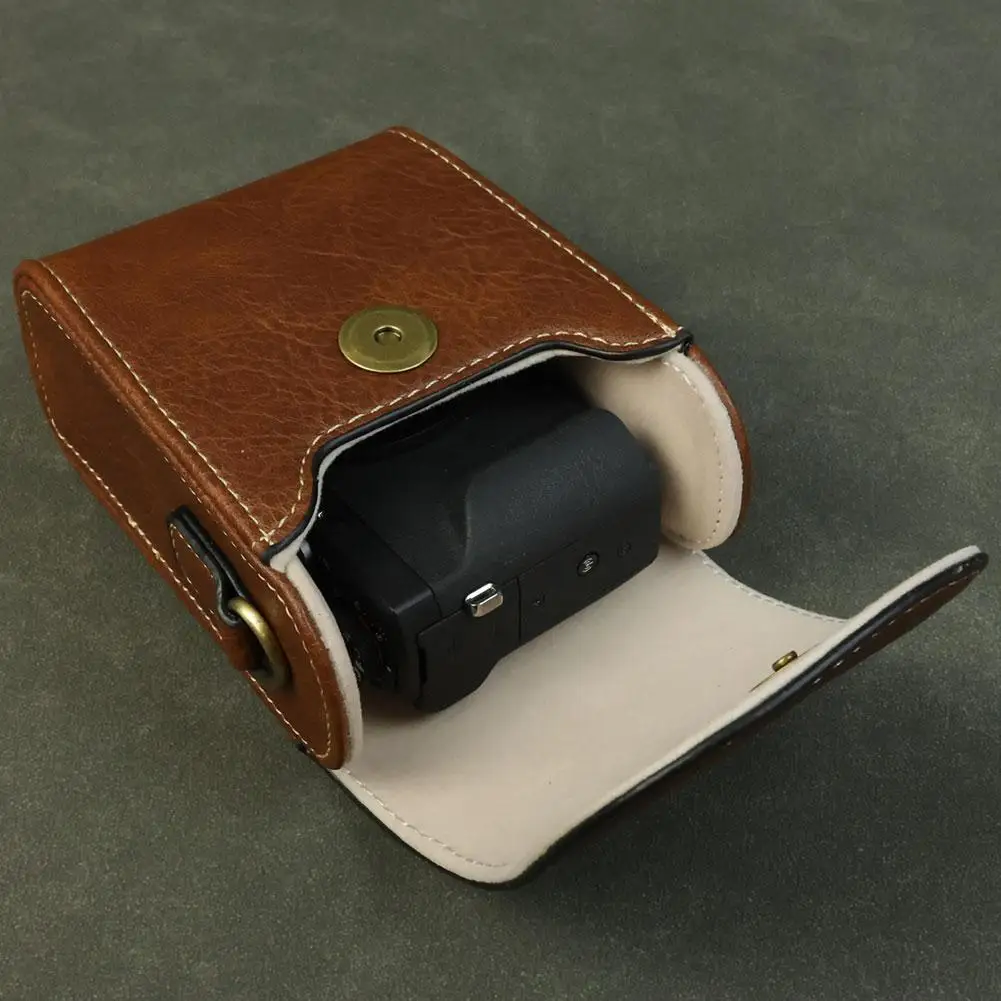 حقيبة كاميرا ل Lumix Zs99/tz99 حافظة كاميرا فيلم فوري بو الجلود لينة غطاء سيليكون حقيبة مع حزام الكتف