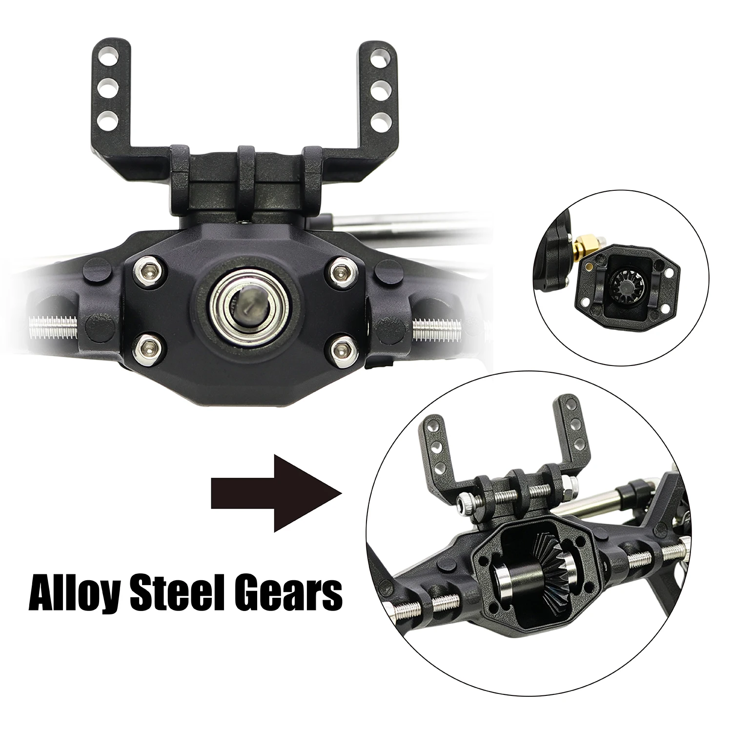 1/18 Plastic Front Rear Portal Axle Set Axles Complete With Servo Mount For Trx4m Defender Bronco RC Crawler Upgrade Parts