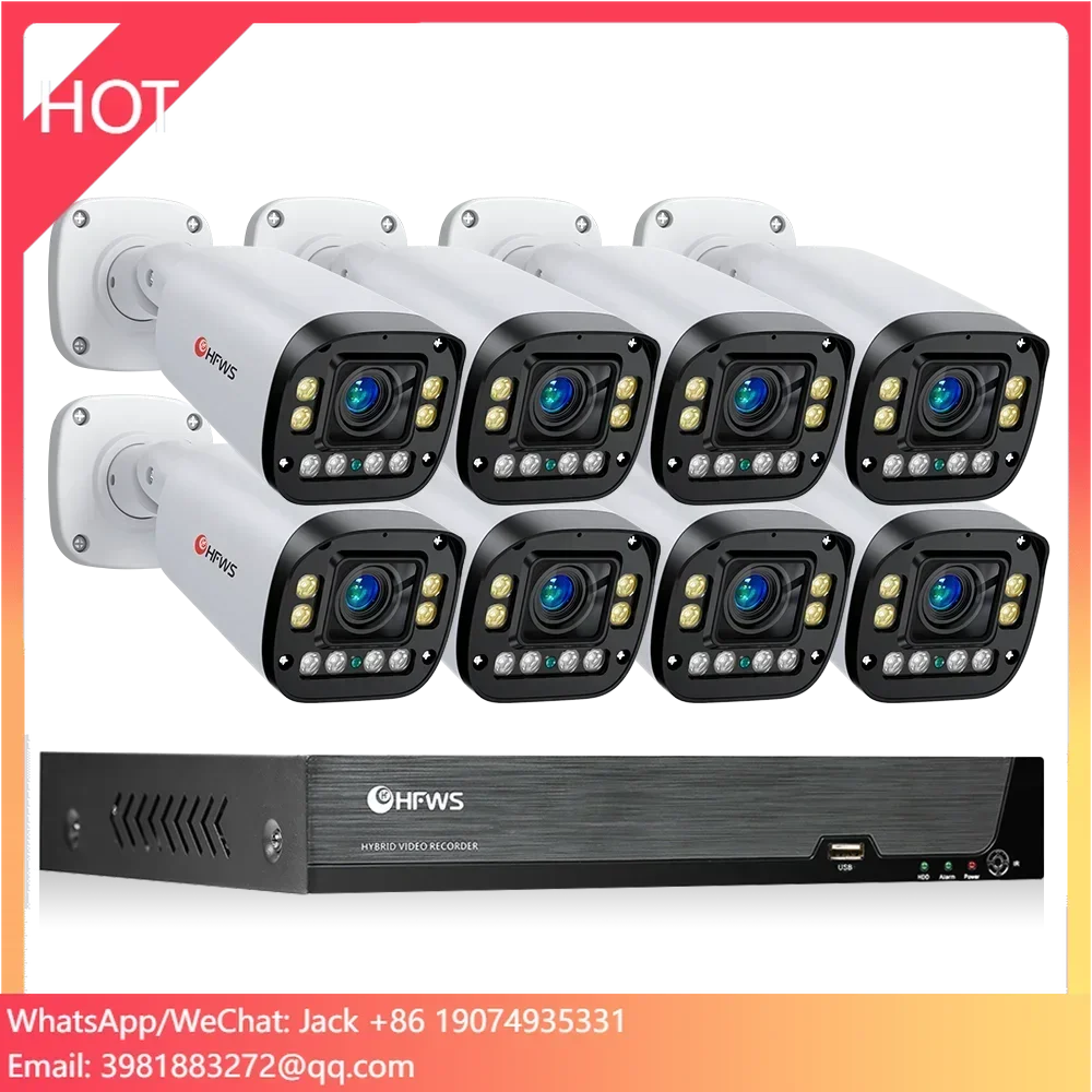 4K Poe Camera System 8MP Poe Cameras Electric Lens Optical 4x Zoom 8CH H2.65Nvr Security Cctv Kit IP Camera Surveillance System