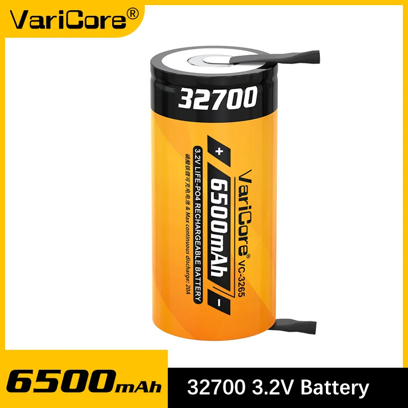 

VariCore VC-3265 3.2V 32700 6500mAh LiFePO4 Battery 20A Continuous Discharge Maximum 55A High Power Batteries