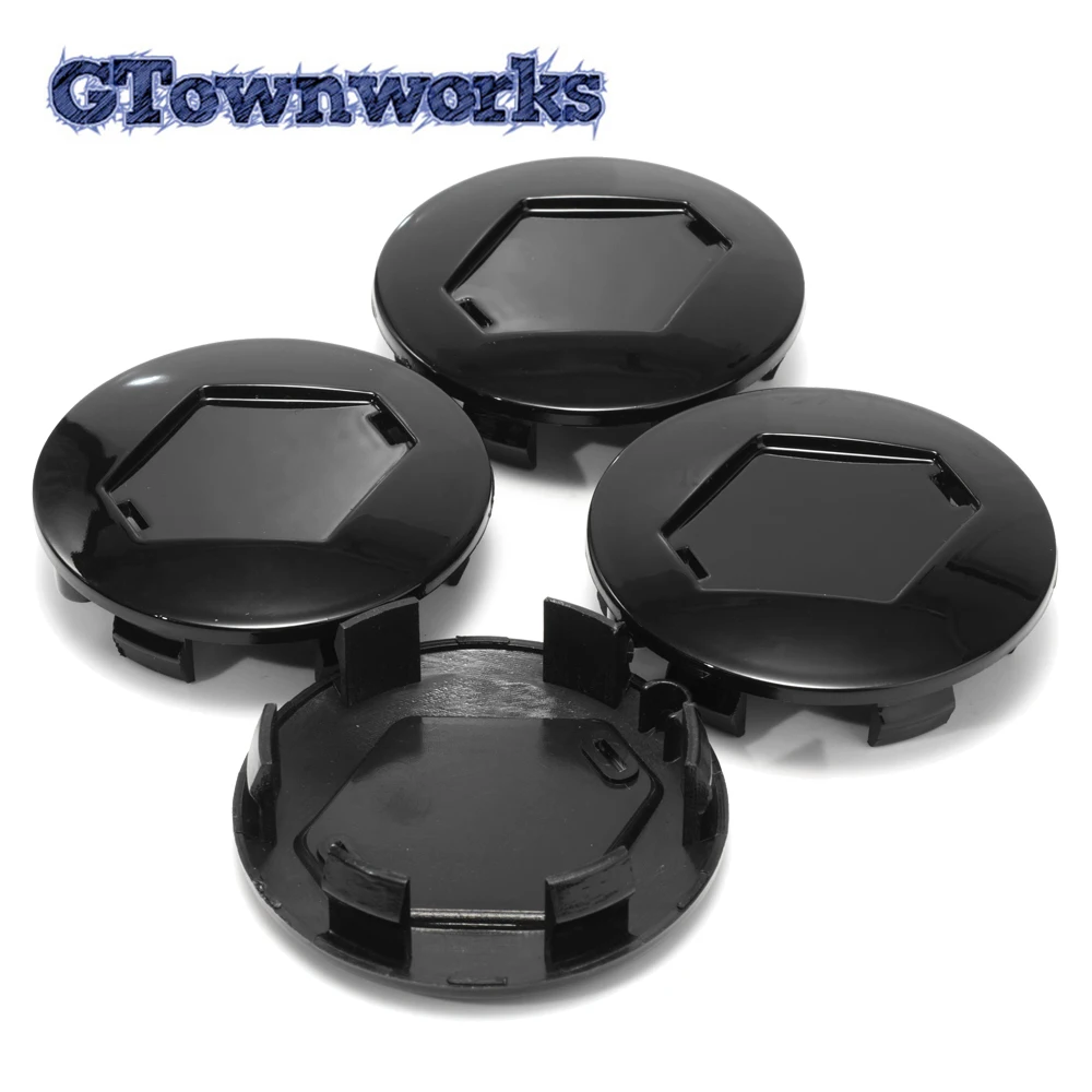 4pcs OD 57mm/2.05in ID 50.5mm/1.99in Wheel Hub Center Caps For Rim Renault Cache-Moyeux Car Wheel Center Hub Caps Black