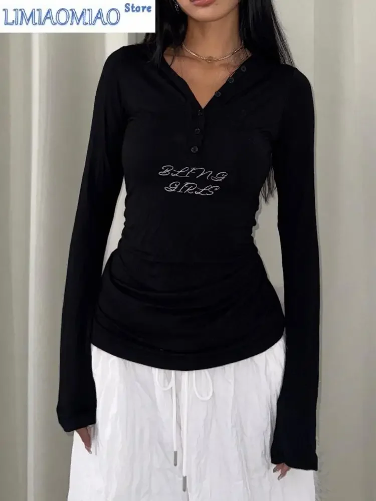 Vintage Spice Girls Hoodie Hooded Sweatshirt Aesthetic Slim Tops Long Sleeve Spring Autumn Coat Grunge T-shirt Streetwear