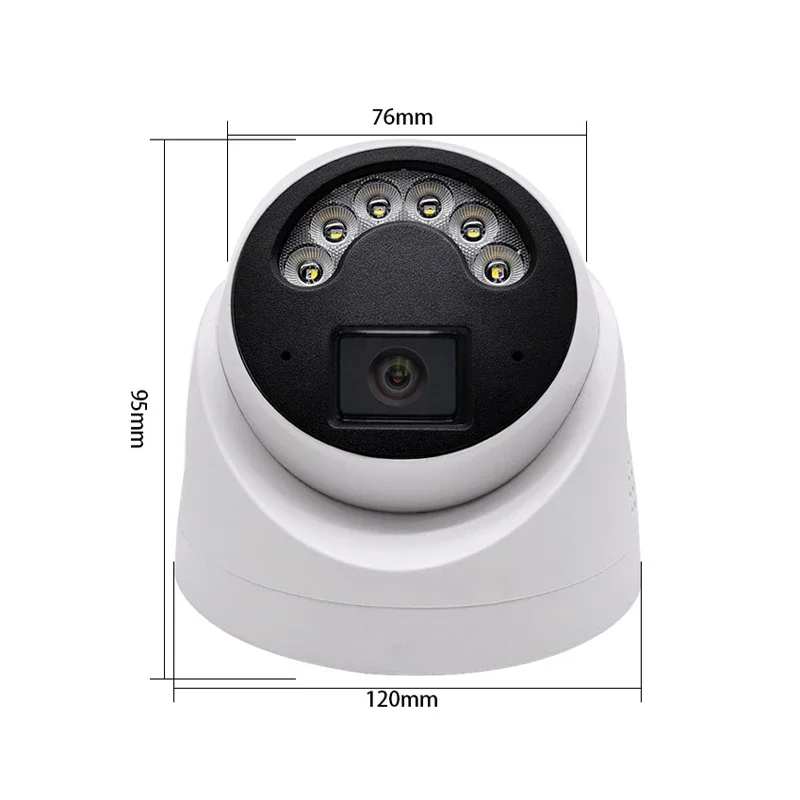 5.0MP 24h Full Color Night Vision CCTV Dome AHD Camera Indoor 4MP 1080P 2MP Array Luminous Led Digital H.265 4in1 For Home Video