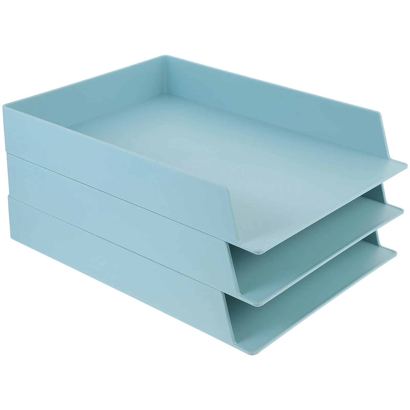 

3 Pcs Mint Green A4 File Boxes Large Capacity Office Student Document Shelves Desktop Box Stationery Storage Box File Storage