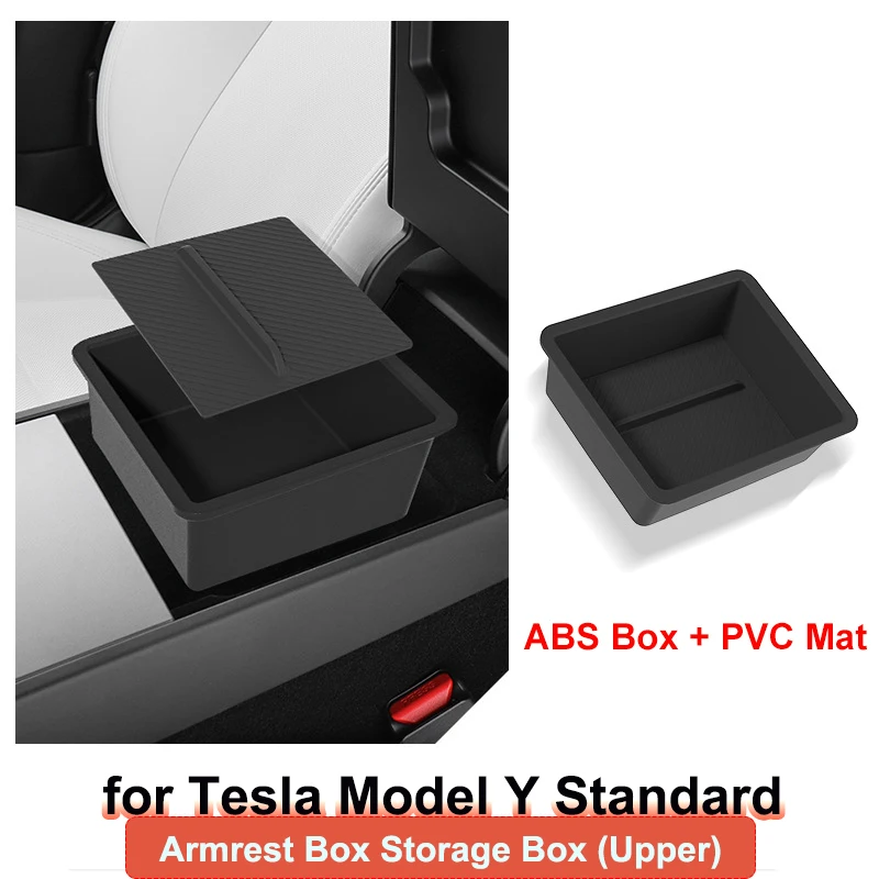 Für Tesla Model Y Standard RWD 2025 2026 Mittelkonsolen-Aufbewahrungsbox Armlehnenbox Ablage Schutzmatte Zubehör