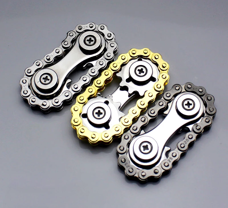 Fingertip Gyroscope Bike Chain Spinner Fidget Toys for Adults Metal Anti Stress Anxiety Desk Toy Sprockets Flywheel Chain Spiner