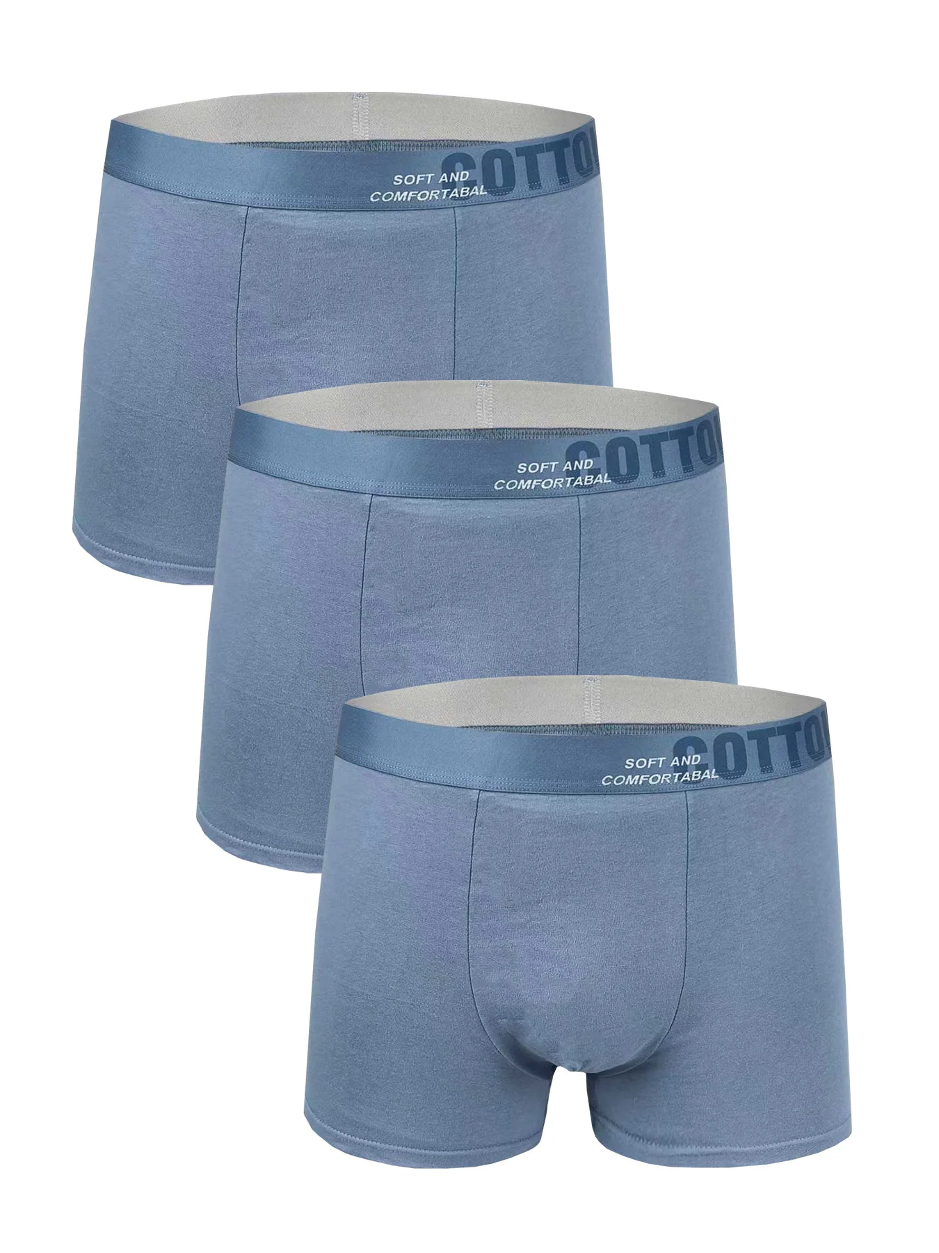 

3 pieces of simple and everyday blue comfortable and breathable men's briefs