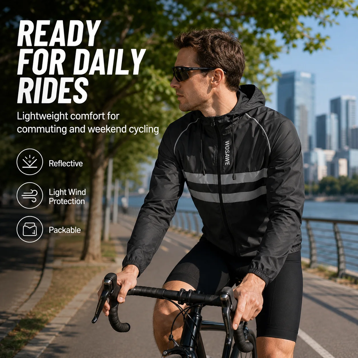 Men's Reflective Cycling Windb - đánh giá và giá Cycling Commute Jacket