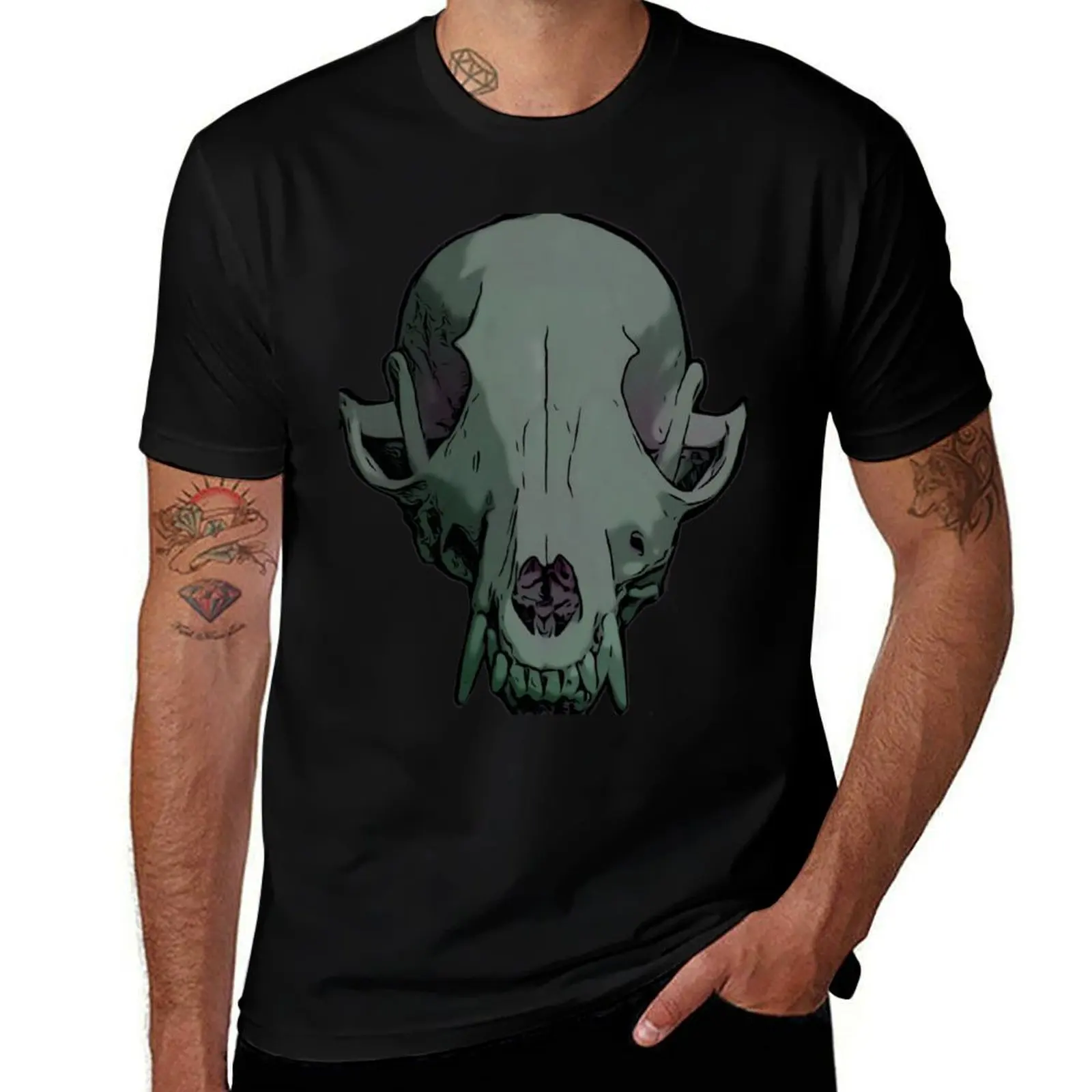 

Withered Zombie Fox Skull Graphic Little Shop of Oddities T-Shirt Funny t-shirts mens tall t shirts