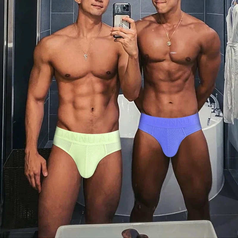 

New Men's Underwear Mid Waist Cotton Thread Underwear Triangle Pants Breathable Soft Comfortable Underpants