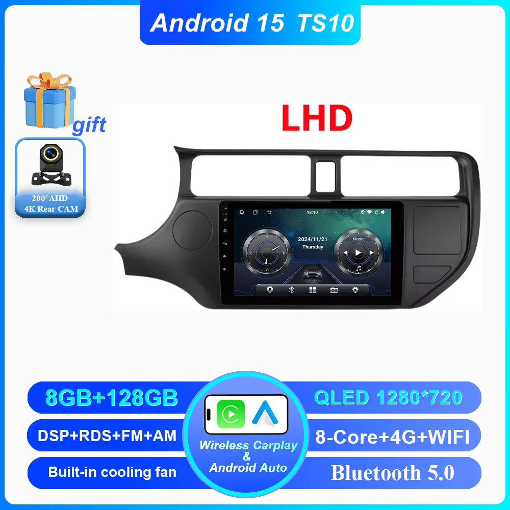 Android 16 autoradio voor KIA K3 RIO 2011 2012 2013 2014 2015 Carplay multimediaspeler stereo navigatie GPS 4G Wifi 2 Din