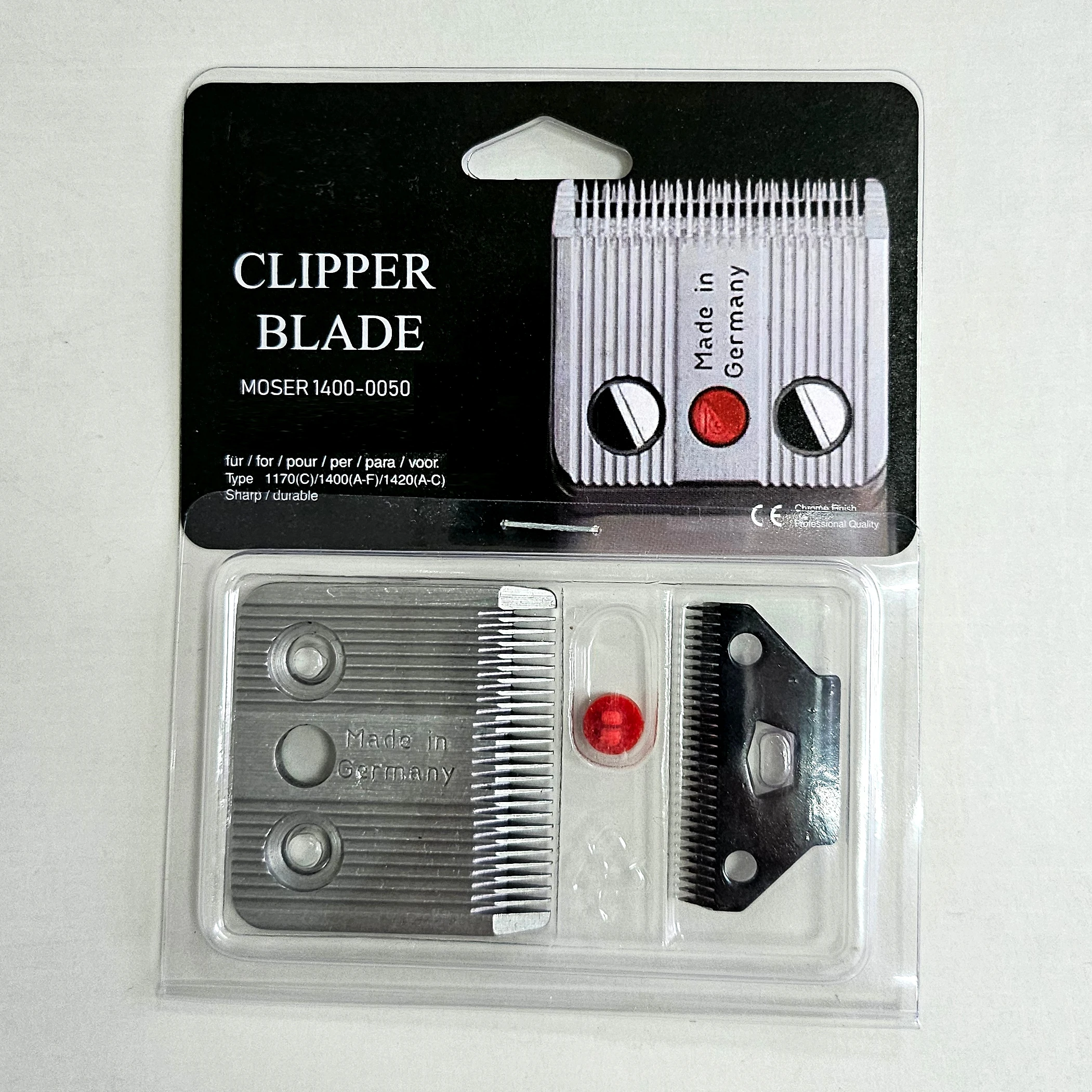 Juego de cuchillas de repuesto profesionales compatibles con Wahl Moser 1400 Clipper (A-F), 1170(C),1420(A-C) de acero inoxidable