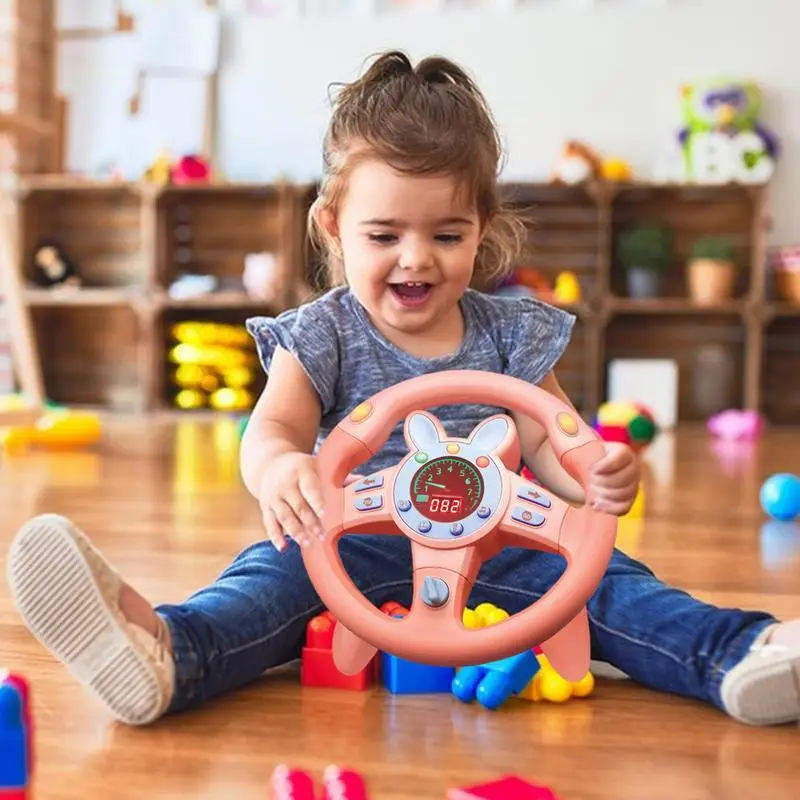 

Steering Wheel Toy Dashboard Pretend Play Driving Toy Driving Educational Toddler Interactive Musical Toy with Light and Sound