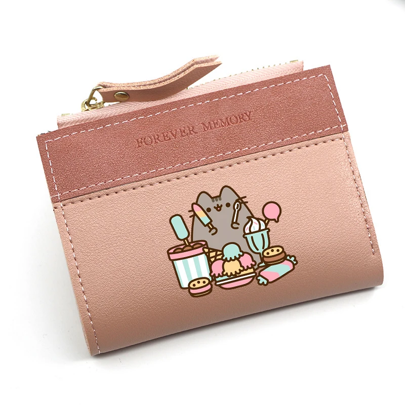 Pusheen PU Wallets Anime Fat Cats Printed Coin Purses Fashion Women Horizontal Wallet Kids ID Card Holders Birthday Xmas Gift