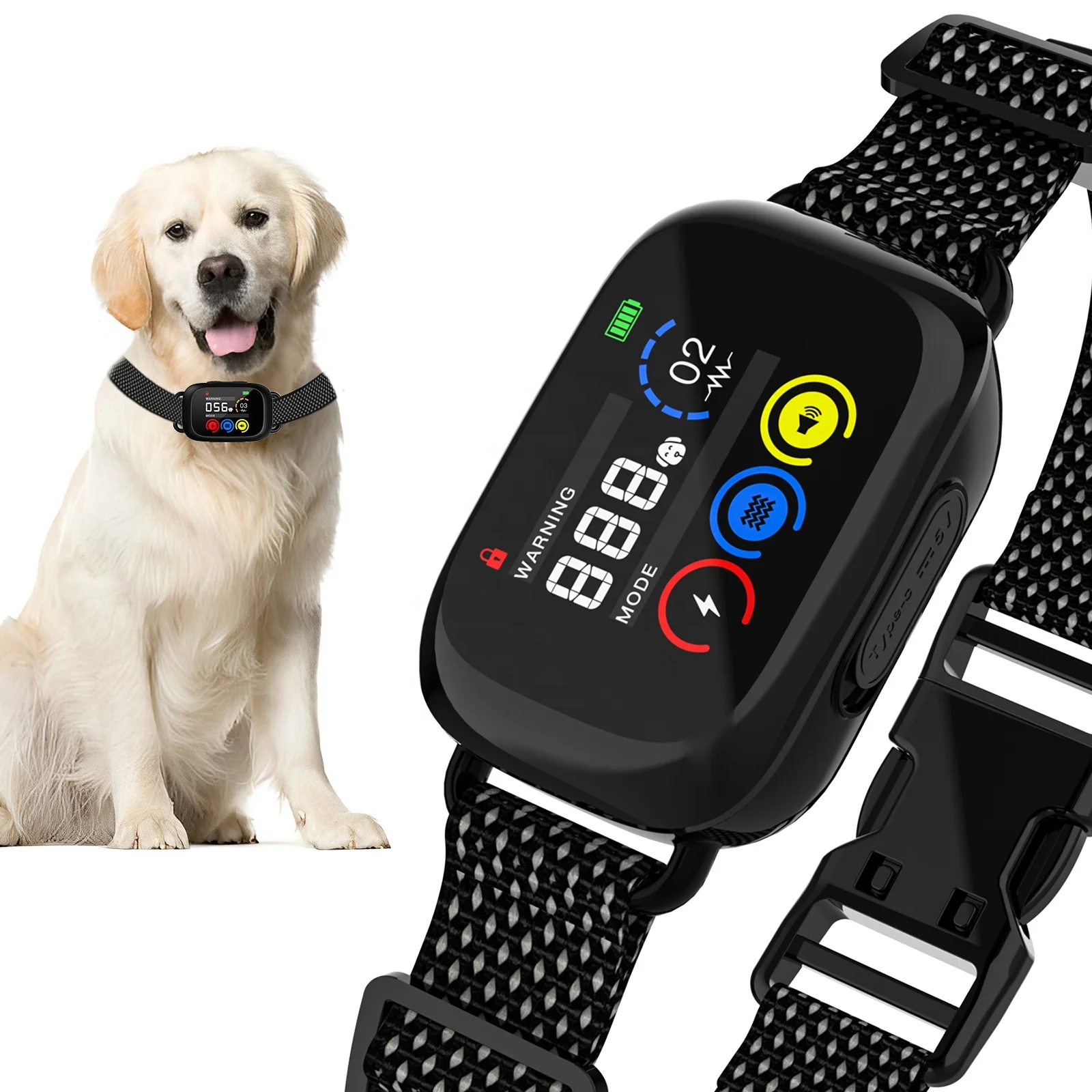 Color Screen No Bark Dog Collar 5 Modes Schors Kraag De Corteza Rechargeable Anti Bark Collar Bark Control Collar