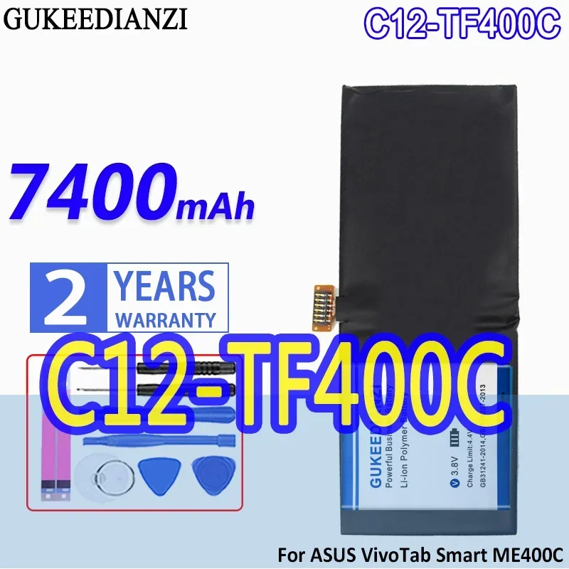 

Аккумулятор GUKEEDIANZI большой емкости C12-TF400C C12TF400C 7400 мАч для ASUS Vivo Tab Smart ME400C 1ICP4/83/103-2 TF400C