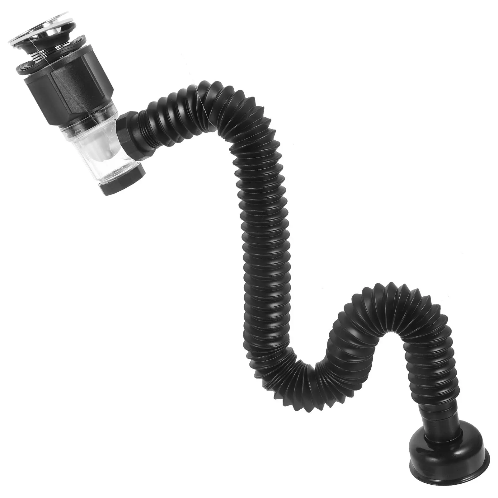 Sink Drain Kit Stainless Steel Flexible Pop-Up Hair Collector Leakproof Fast Draining Clog Resistant Bathroom Sink Drain Fixture