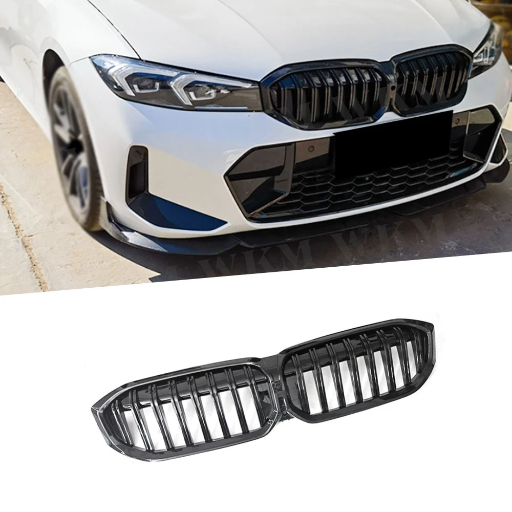 

For BMW 3 Series G20 G28 2023+ Front Bumper Hood Kidney Grill Racing Grilles Replacement ABS Gloss Black Upper Mesh Grill