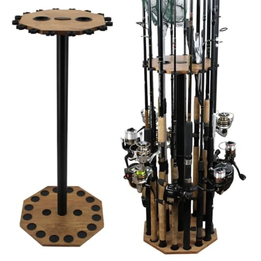 

Rod Holder for 16 Fishing Poles Garage Organization and Storage for Reels Gear Accessories Tackle Box