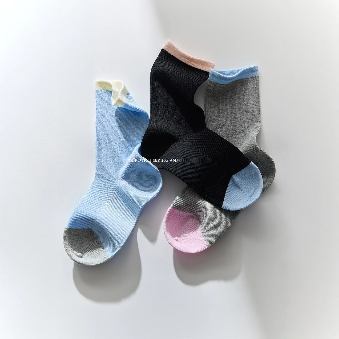 Bright Color Block Double Needle Fine Combed Cotton No Seam Mid-Calf Short Socks for Men And Women Summer Vibrant Cotton Blend
