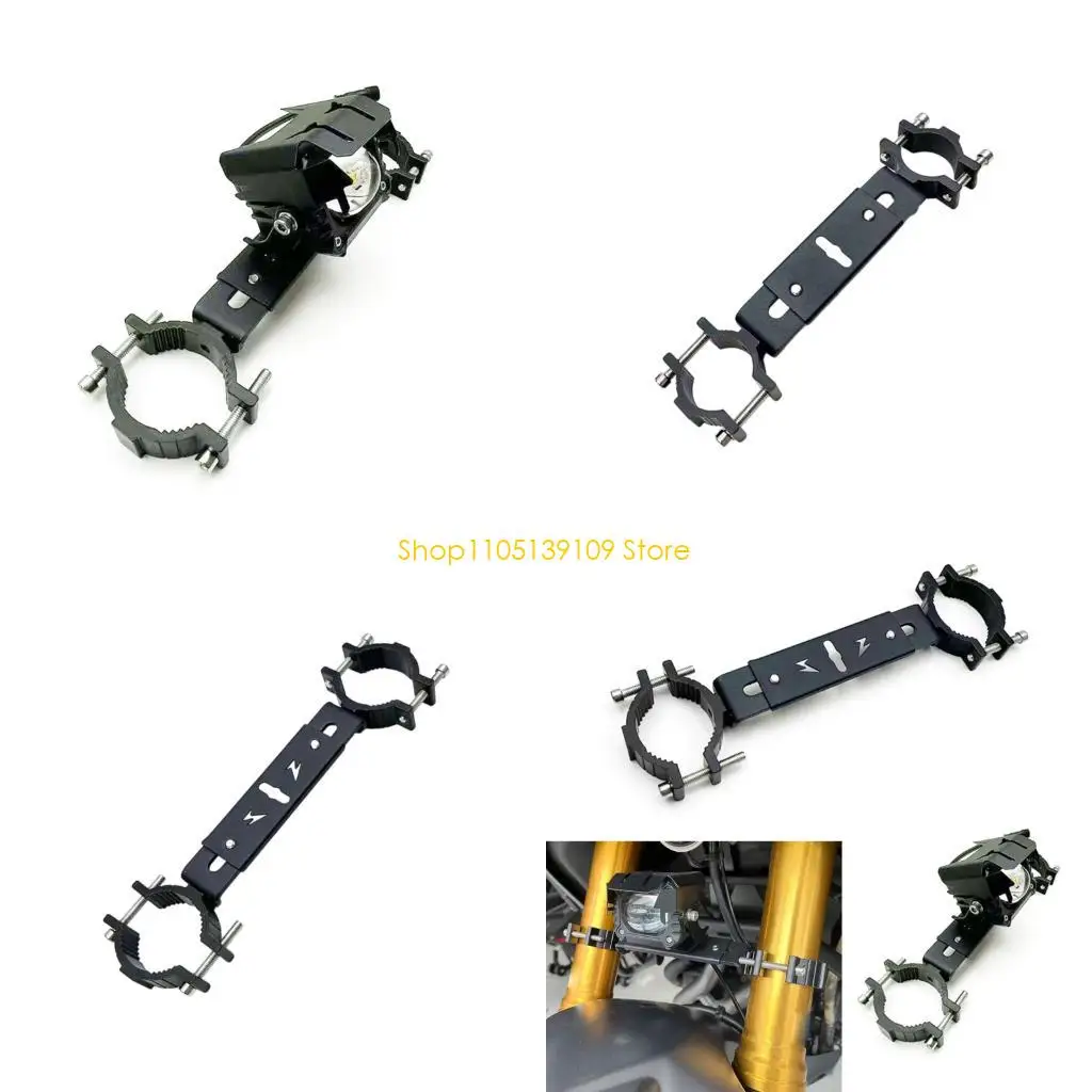 P5ED Black Motorcycle Auxiliary Light Mount High Strength Aluminum Bracket For 22-32Mm Bars Adjustable Positioning Off Roading