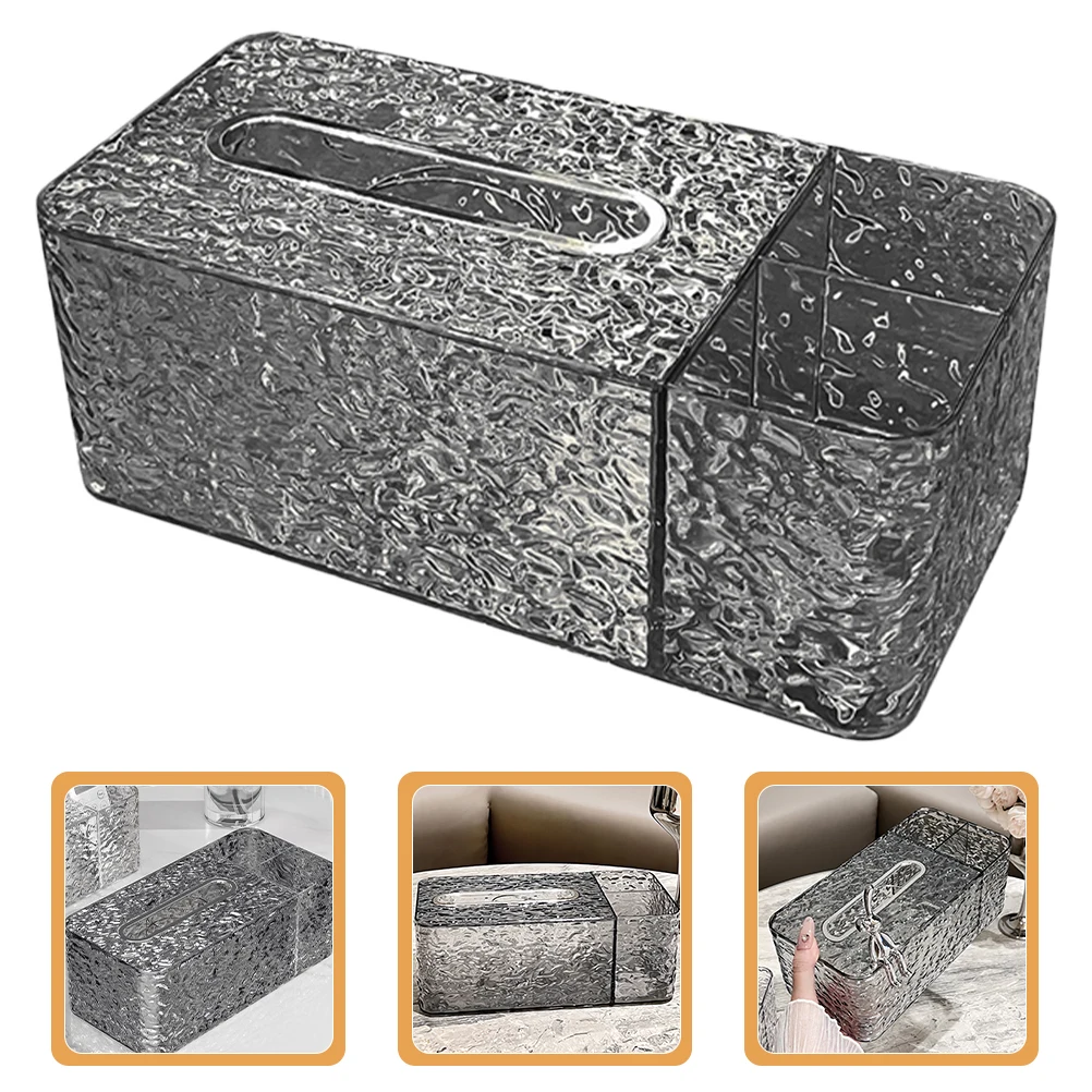

Deluxe Rectangular Tissue Box Cover Decorative Tissue Holder For Home Office Bedroom Living Room Compact Multi-Function