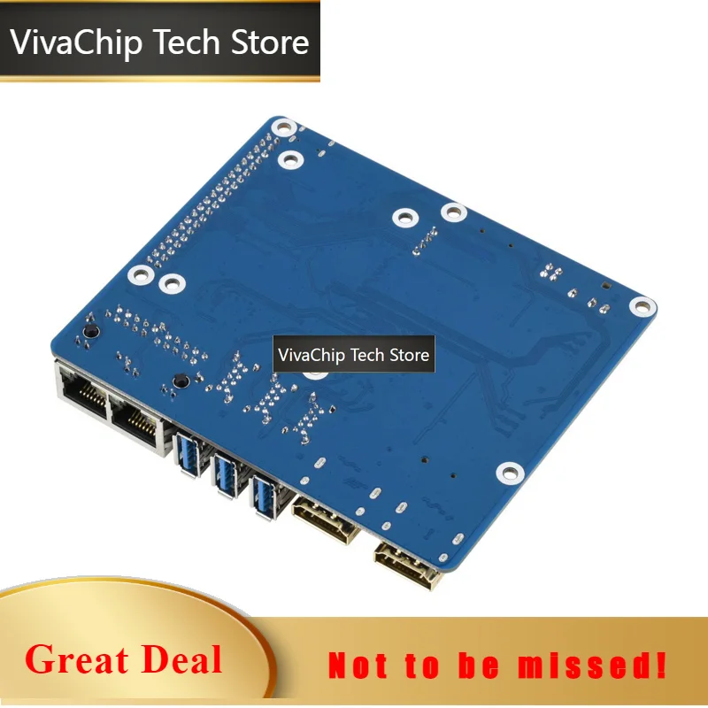 VivaCTSMEIIER Dual Gigabit Ethernet Base Board Designed for Raspberry Pi Compute Module 4, Powerful Ethernet Capability