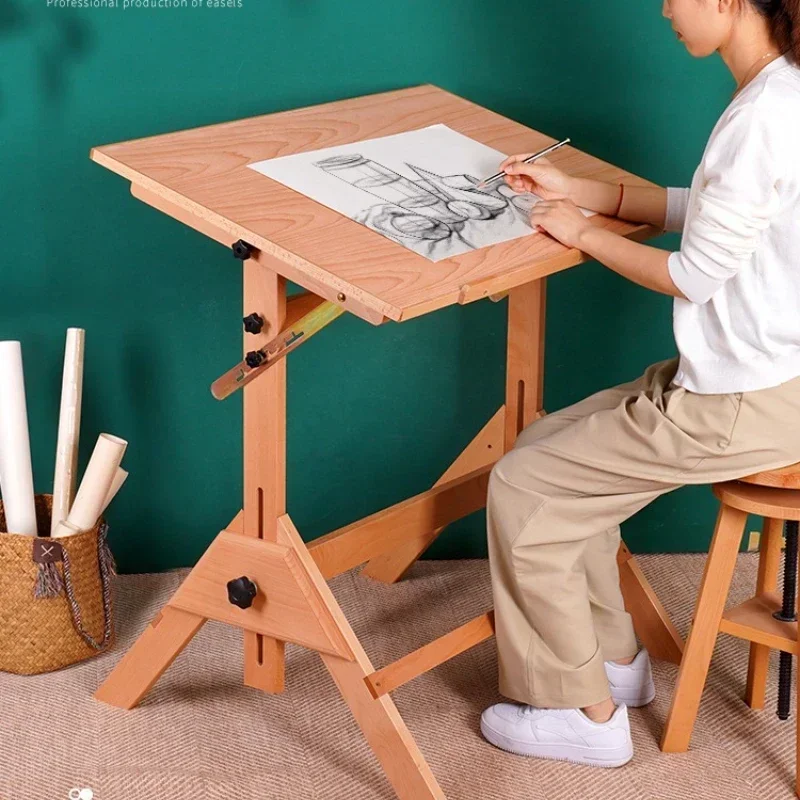 

The training class art can be adjusted in height, tilted, solid wood, height-lifted, drawing table