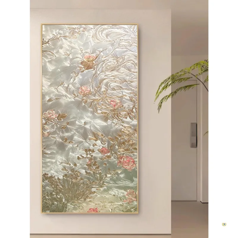Art glass, filigree enamel color, hand-painted entrance abstract decorative painting