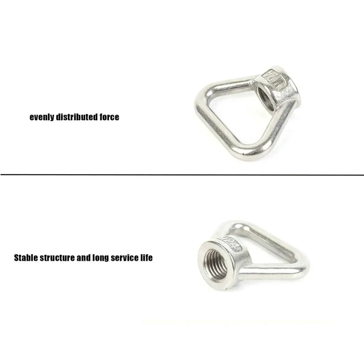 1-3PCS PCS M8 M10 M12 M14 M16 M20 304 Stainless Steel Triangle Lifting Eye Nut Trapezoid Thread Rings Fit For Handle Bolts