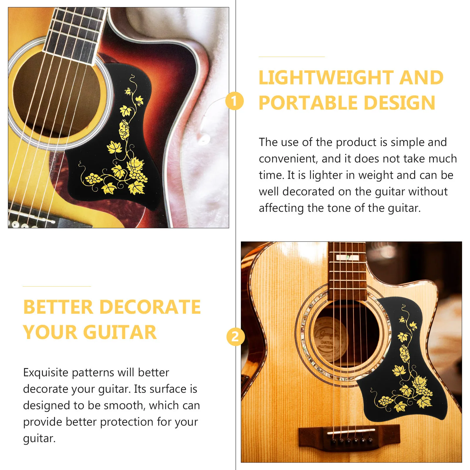 

2 Pcs Guitar Acoustic Part Guards Replacement Parts PVC Protector Supplies Electric Plate