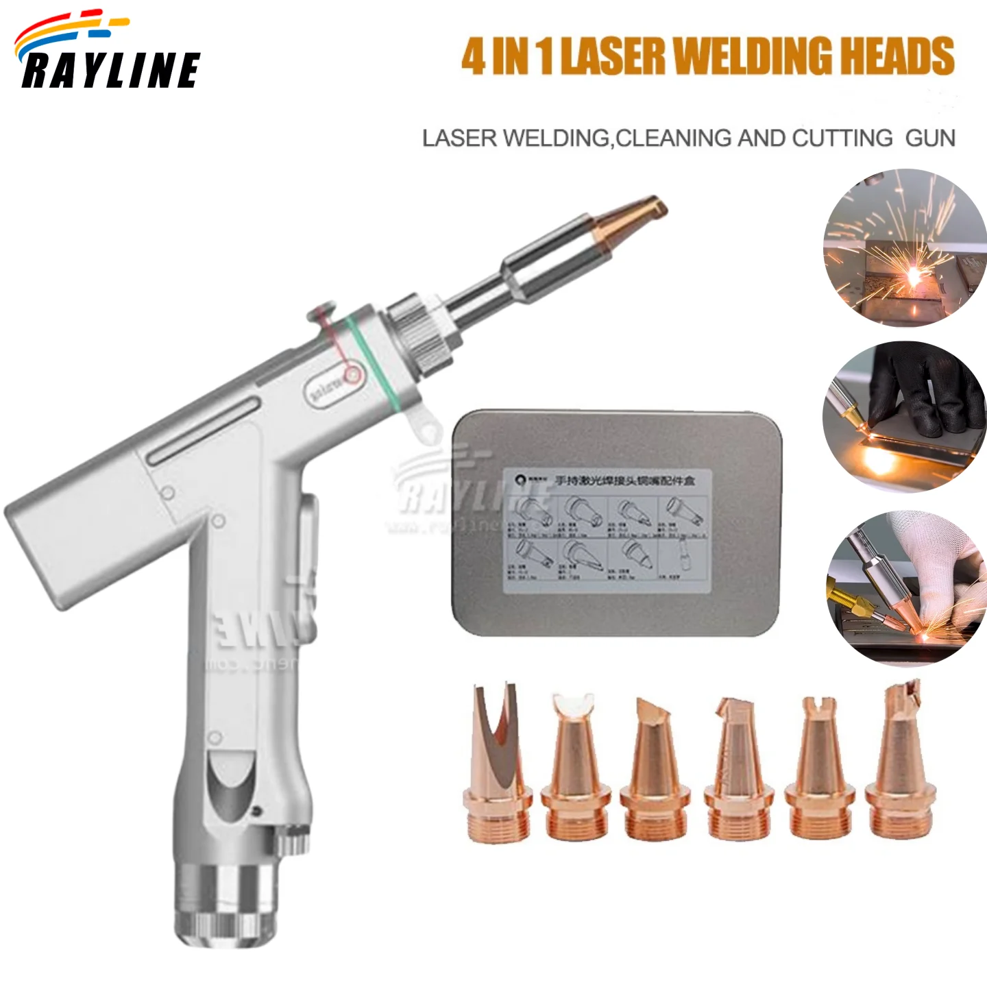 4 in 1 Laser Welders Head Kit for Handheld Portable Laser Welding Machine Welding/Cutting/Cleaning for Stainless Steel Metal