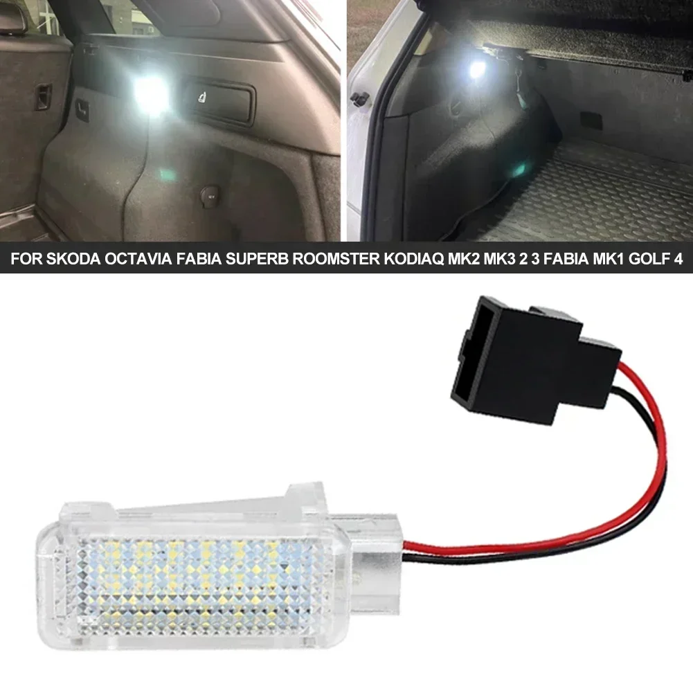 For Skoda Kodiaq Octavia Mk2 MK3 2 3 Fabia MK1 GOLF 4 12V Trunk Boot Light Car Interior Storage Luggage Lamp LED Car Accessories