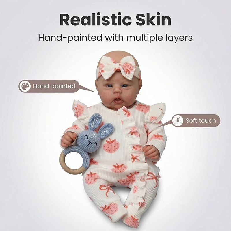 50CM Already Finished Painted Doll Gounchi Reborn Baby Doll 3D Skin Multiple Layers Painting Visible Veins