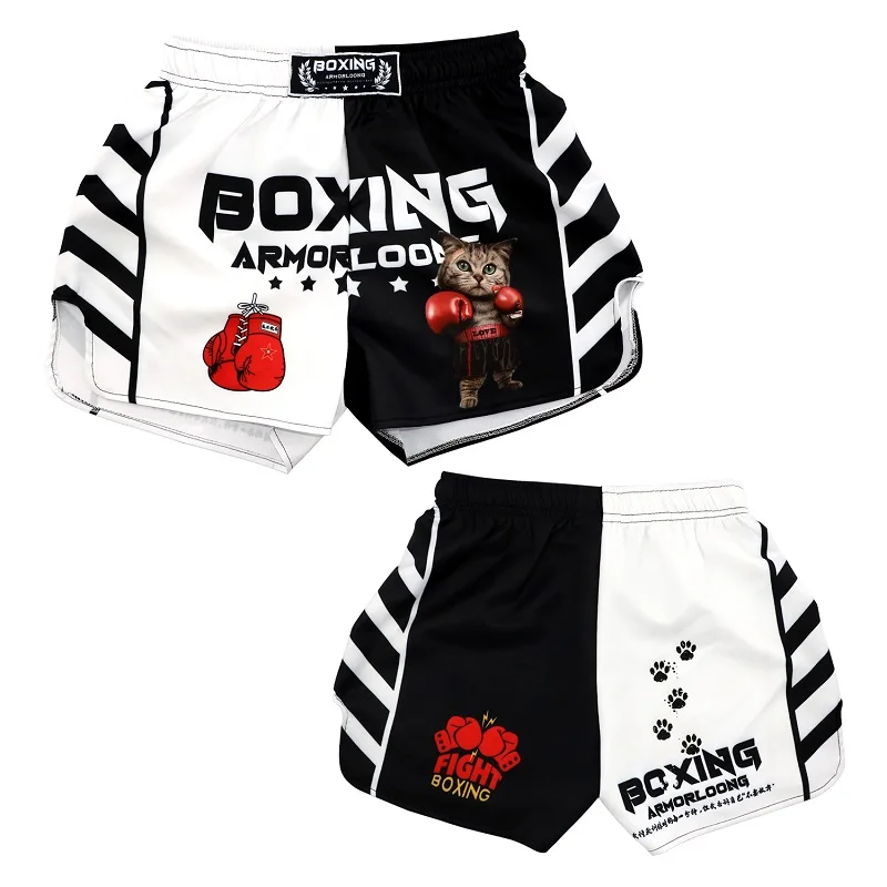 Tiger Muay Thai Shorts Printing MMA Shorts Men Women Kids Breathable Fight Pants Sanda BJJ Boxing Training Kickboxing Trunks