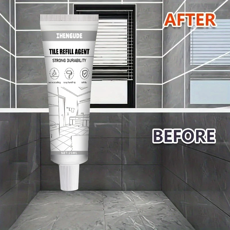 Tile Grout, Beauty Sealant, Tile Filler, Waterproof Sealant, White Tile Grout, Waterproof Adhesive, Suitable for Floors, Walls, and Countertops, Multi-Purpose Universal Filling Solution