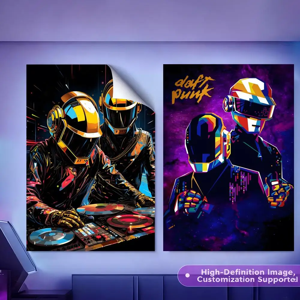D-Daft P-Punk Band Painting Calligraphy HD Canvas Poster Crease Free Waterproof All Space Wall Decor