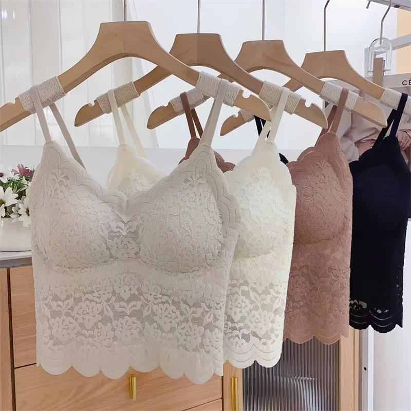Sexy Lace Strap Vest Women's Short V-neck Backless Design Inner Wear Wave  Trendy Top Nylon Spandex Blend Summer Fashion