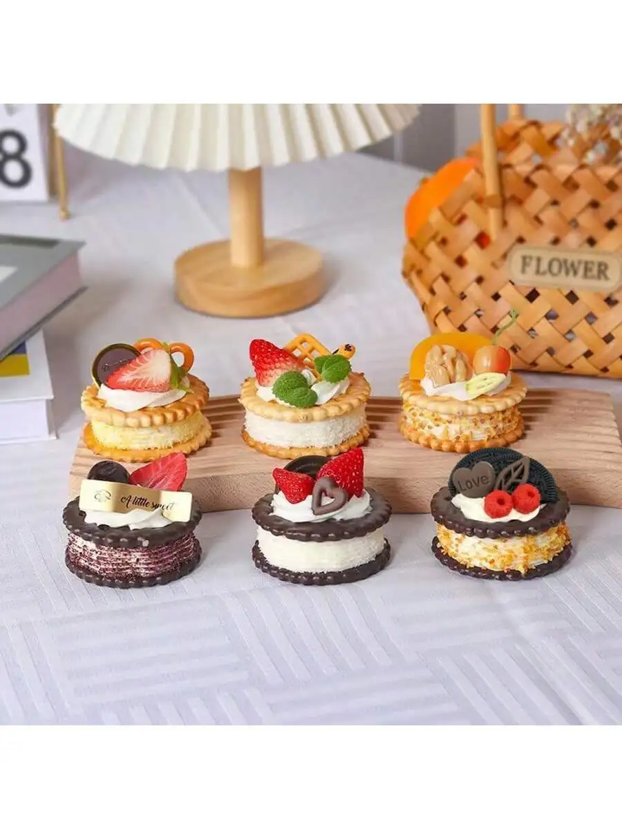 1 unidad de pastel de fruta Artificial, galleta, decoración de comida falsa, fotografía profesional, modelo de pastel de simulación de comida, decoración de mesa de té FCYY-045