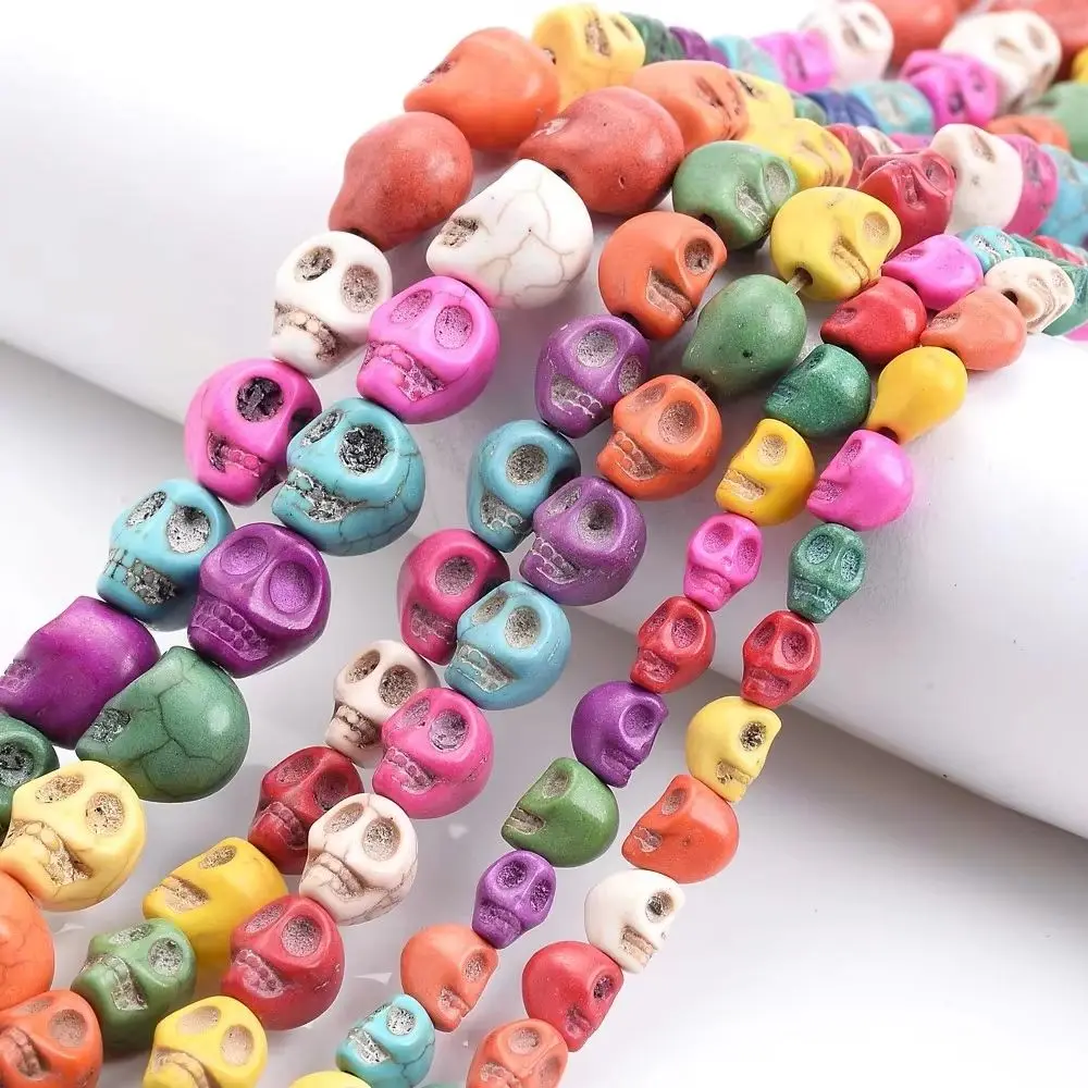 Mixcolor Skull Turquoises Beads Natural Stone Beads for Jewelry Making DIY Bracelet Necklace Earring Accessories 10x8mm