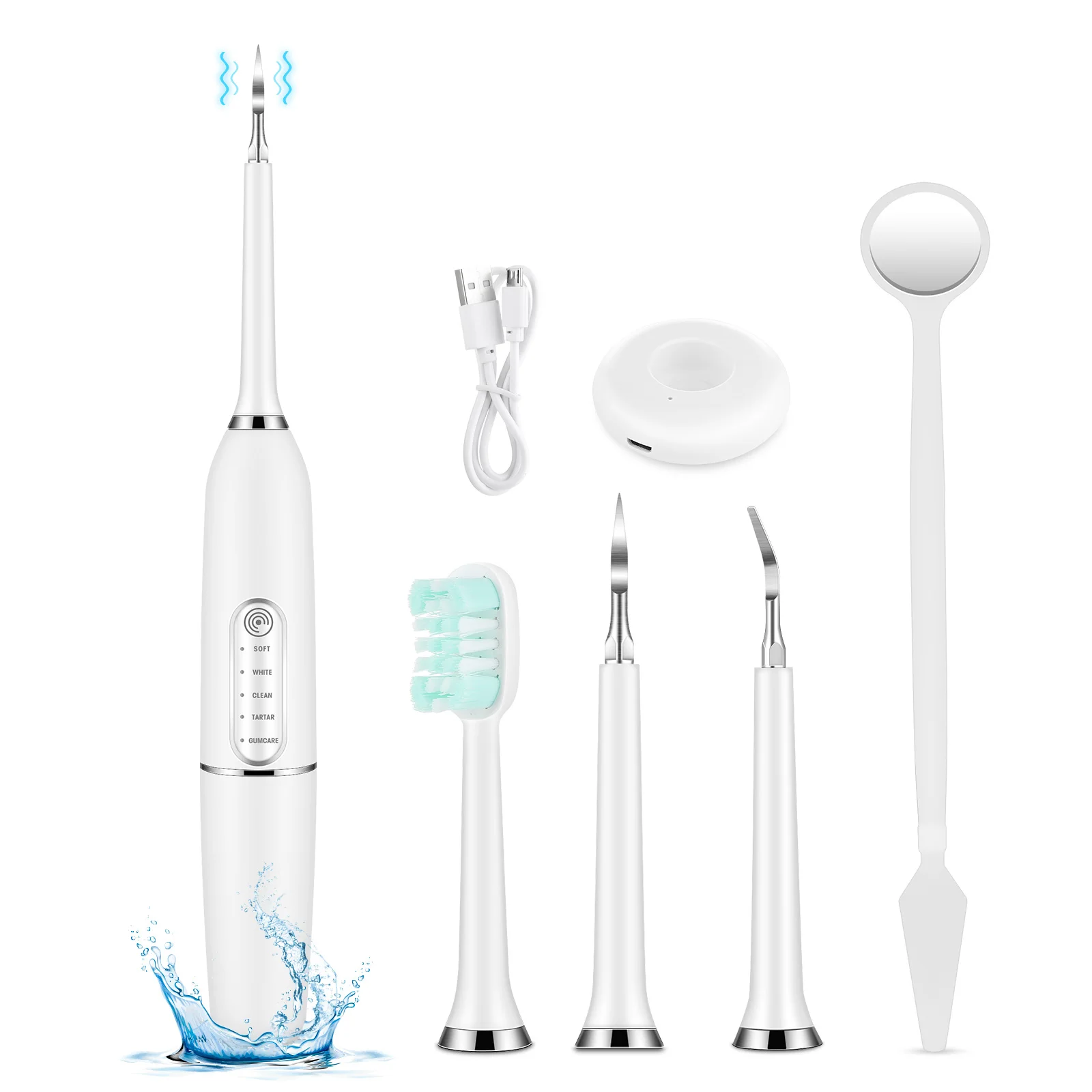 Sonic Dental Scaler Electric Toothbrush Teeth Whitening Calculus Remover Teeth Dental Stain Tartar Removal IPX7 Waterproof