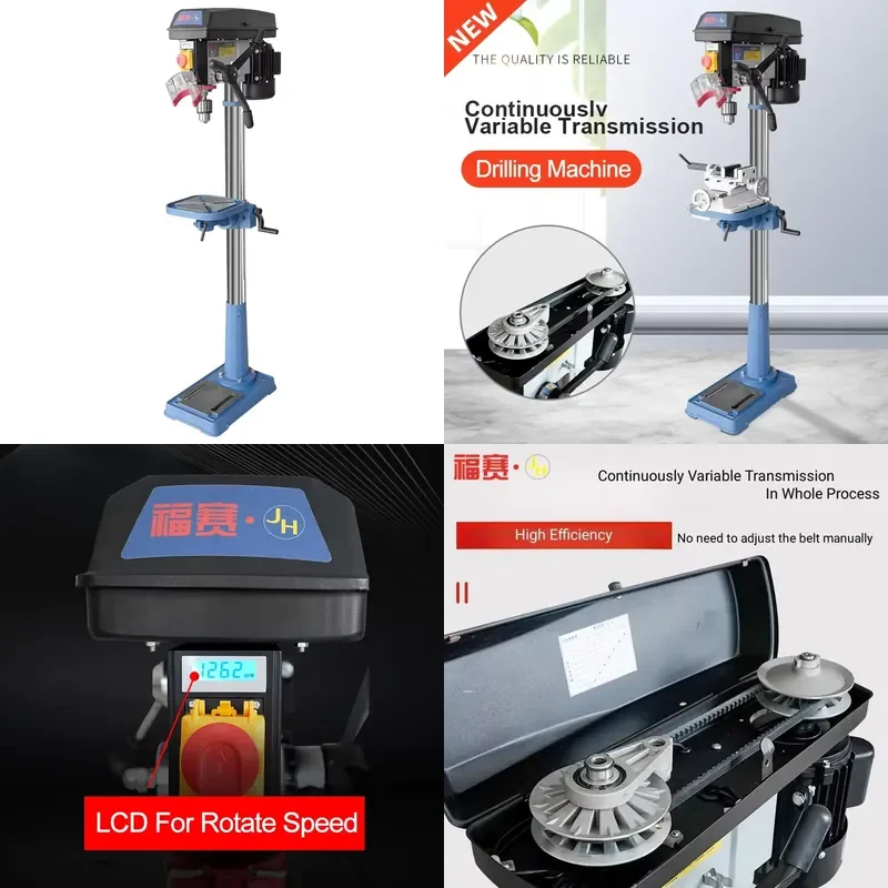 Fusai 1000W FS-L5116VS Industrial Manual Woods Vertical Table Benchtop Tapping Bench Drill Press Tool