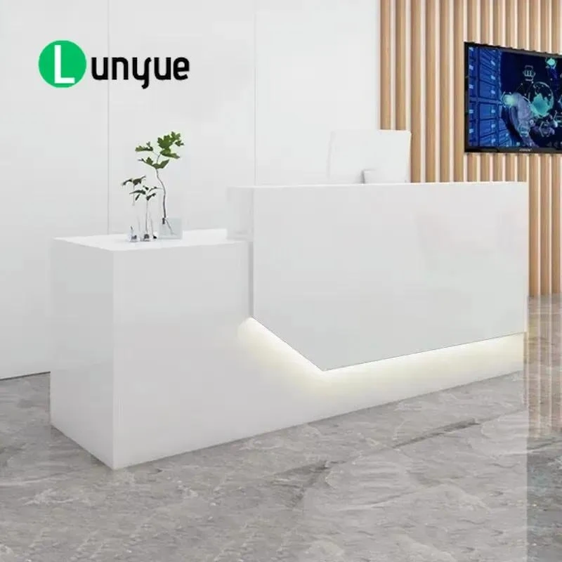 Modern L Shaped Office Front Counter Reception Desk for Business Furniture Stylish Design Durable Workspace Solution