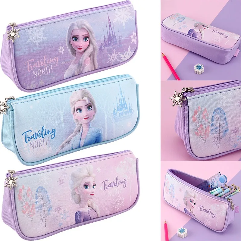 

Креативный пенал Disney Frozen Elsa Kawaii, большая вместительная сумка для ручек для девочек, школьные принадлежности, канцелярская коробка, косметичка, подарок