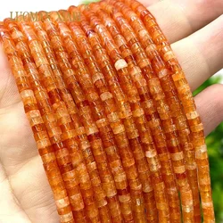 2x4MM Rondelle Natural Stone Orange Chalcedony Loose Flat Abacus Spacer Beads for Jewelry Making DIY Bracelet Charms Accessories