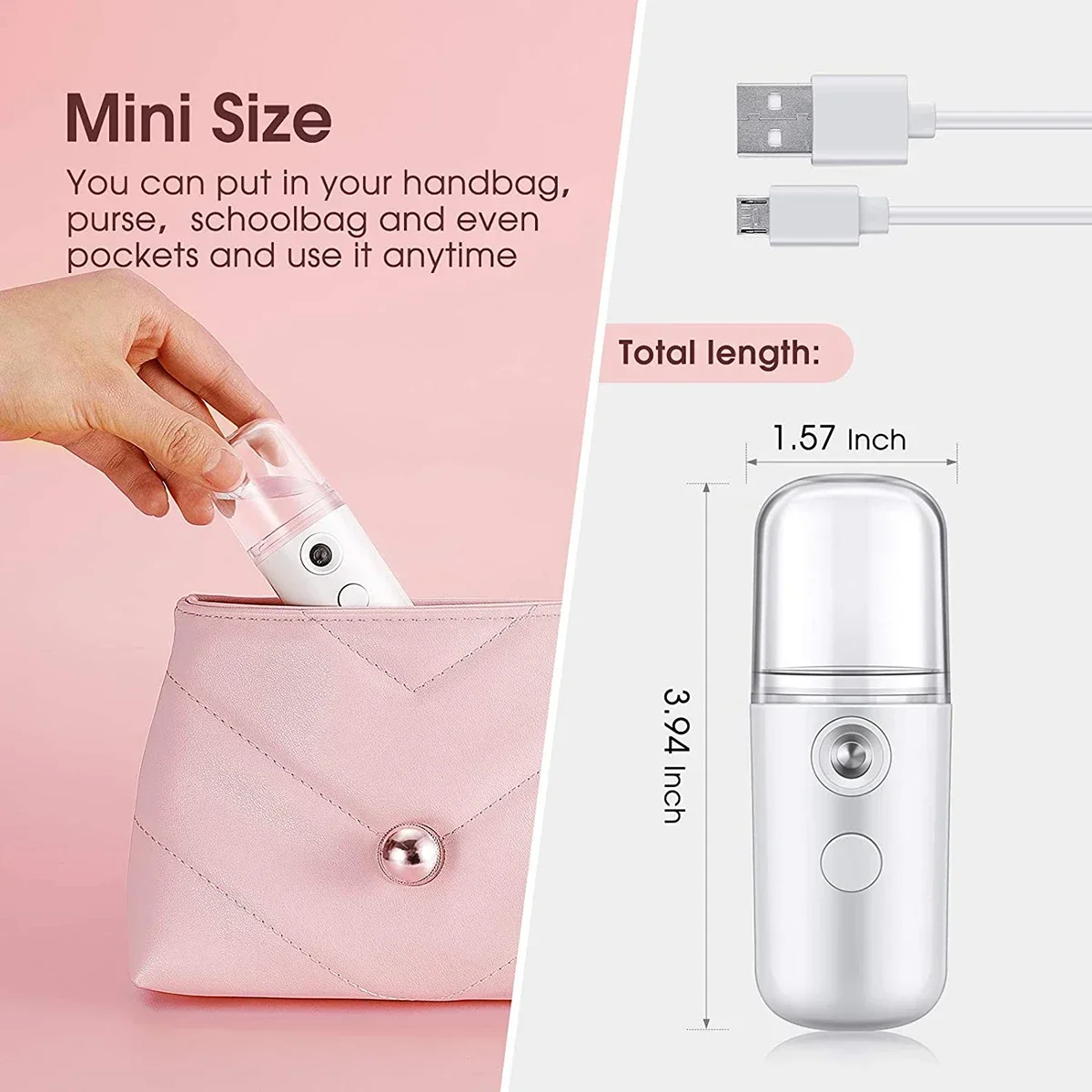 Usb portátil 30ml mini nano névoa pulverizador rosto spray facial vapor hidratante umidificador de ar cuidados com a pele instrumentos beleza