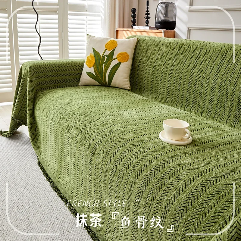 Nordic Solid Color Summer Cool Sofa Cover Sofa Towel Anti-cat Scratch Full Cover Sofas Blanket Non-slip Pet Kid Couch Towel